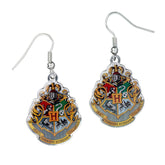 Harry Potter Silver Plated Hogwarts Crest Hook Earrings