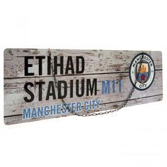 Manchester City FC Rustic Garden Sign