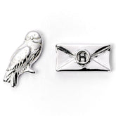 Harry Potter Silver Plated Hedwig Owl & Letter Stud Earrings