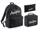 Personalised Backpack Kids Boys Girls Initial Name Backpack, Lunch Bag and Pencil Case PE Bag School Bag Back To School bag set