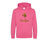 Personalised Dancing Gymnastic Girl Hoodie Custom Glitter Printed Name Hoodies