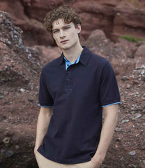 Front Row Contrast Cotton Piqu Polo Shirt