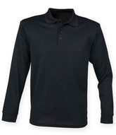 Henbury Unisex Long Sleeve Coolplus Piqu Polo Shirt