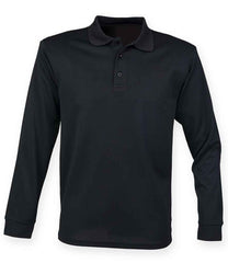 Henbury Unisex Long Sleeve Coolplus Piqu Polo Shirt