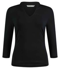 Kustom Kit Ladies 34 Sleeve Mandarin Collar Top