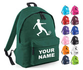 Personalised Football Player School Backpack Bag Kids Any Name Text Girls Boys Rucksack Casual and Travel Bag PE Kit