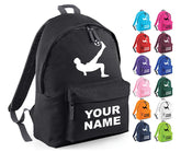 Personalised Football Player School Backpack Bag Kids Any Name Text Girls Boys Rucksack Casual and Travel Bag PE Kit
