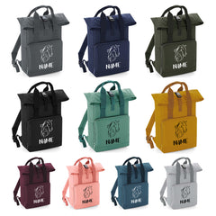 Personalised Equestrian Backpack with Your Name Twin Handle Roll-Top Backpack