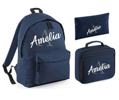 Personalised Backpack Kids Boys Girls Initial Name Backpack, Lunch Bag and Pencil Case PE Bag School Bag Back To School bag set