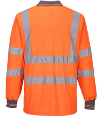 Portwest HiVis Long Sleeve Polo Shirt