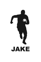 Rugby Player Stickers - Personalised With Your Name