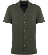 Spasso Jersey Short Sleeve Bowling Collar Shirt