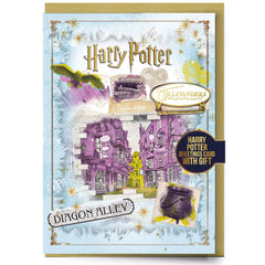 Harry Potter Diagon Alley Greetings Card with Badge