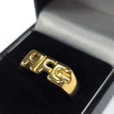 Arsenal FC 18ct Gold Plated on Silver AFC Ring - V