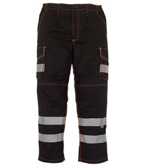 Yoko HiVis Cargo Trousers with Knee Pad Pockets