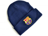 FC BARCELONA CREST KNITTED TURN UP HAT NAVY
