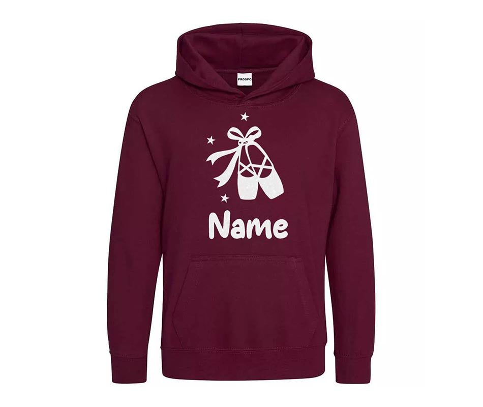 Personalised Dancing Gymnastics Ballet Shoe Hoodie Custom Printed Name Hoodies