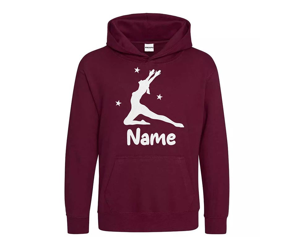 Personalised Dancing Gymnastic Leaping Dancer Kids Girl Custom Printed Hoodie