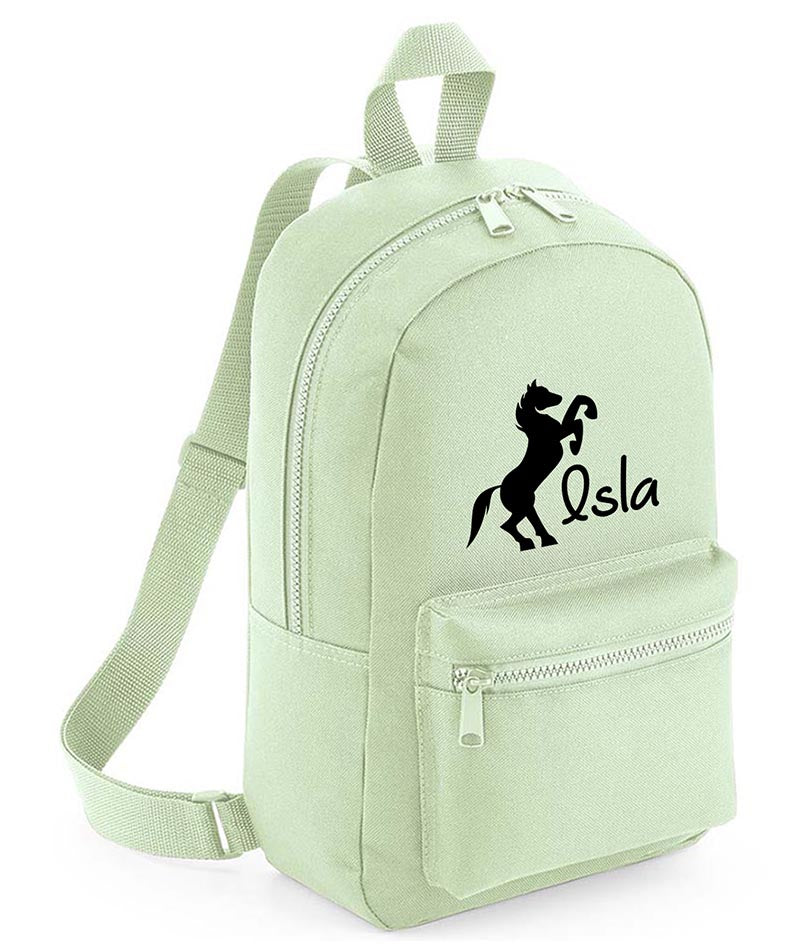 Personalised Girls Backpack Equestrian Bag Mini School PE Club Nursery Any Name Rucksack