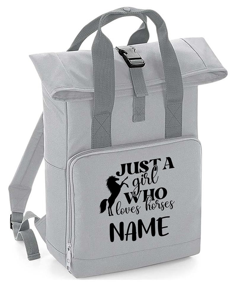 Personalised  Equestrian Backpack with Your Name Twin Handle Roll-Top Backpack