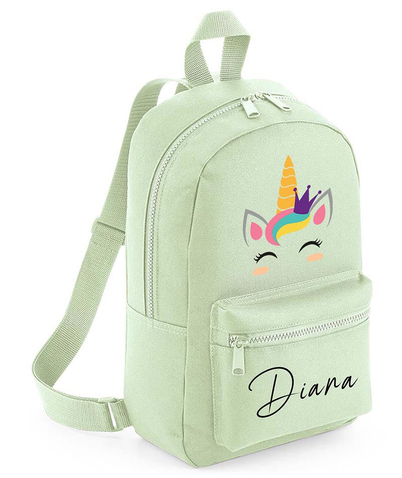 Personalised Girls Unicorn Backpack Bag Mini School PE Club Nursery Any Name Rucksack