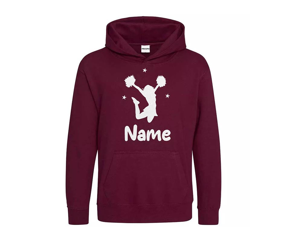 Personalised Dancing Gymnastic Cheerleader Kids Custom Printed Name Hoodie