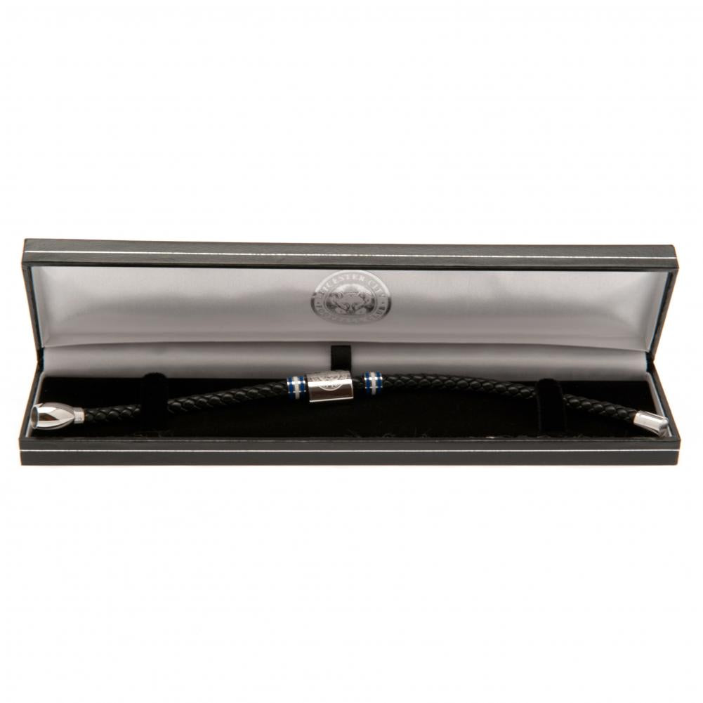 Leicester City FC Colour Ring Leather Bracelet