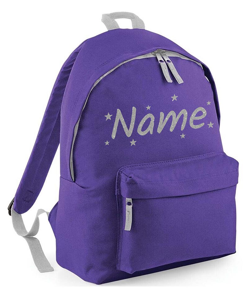 Personalised School Backpack Bag Stars Any Name Text Kids PE Kit Girls Boys Gift