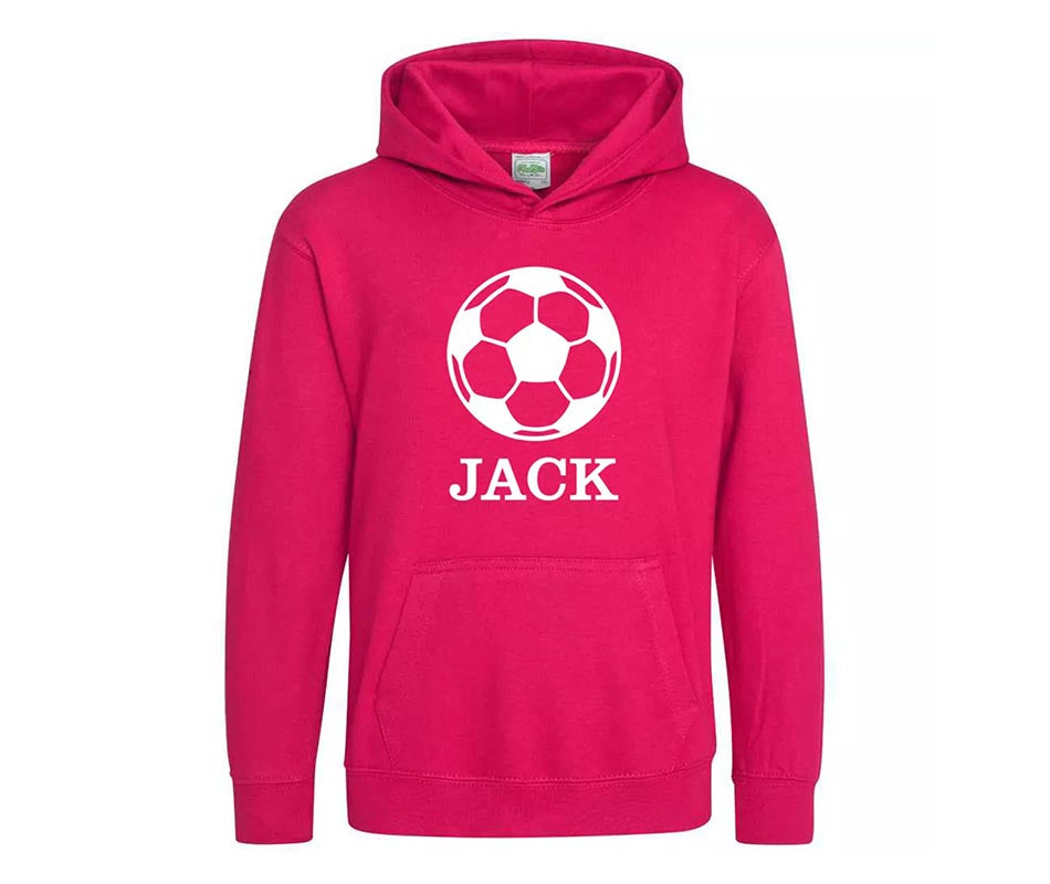 Personalised Football Kids Hoodie Custom Printed Name Unisex Hoodies Jumper