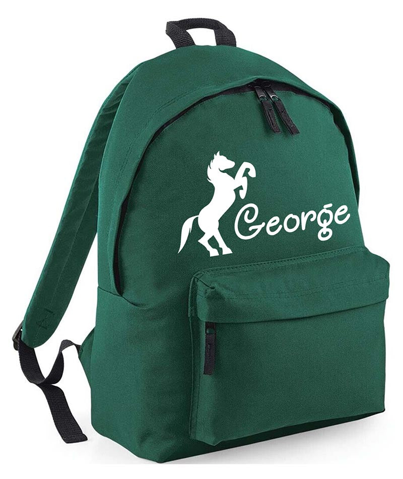 Personalised Equestrian School Backpack Bag Any Name Text Kids PE Kit Girls Boys Gift