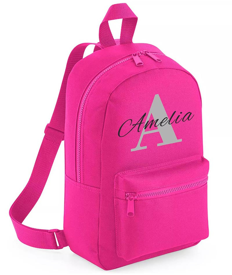 Personalised Girls Backpack Bag Mini School PE Club Nursery Any Name Rucksack