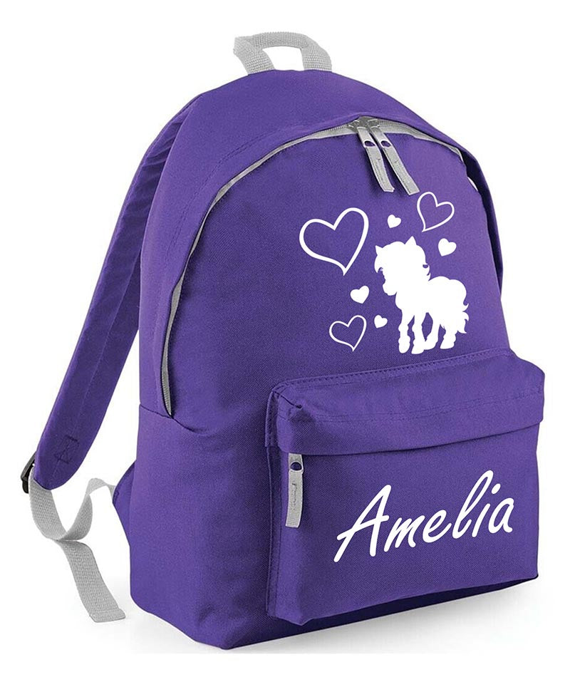 Personalised Unicorn School Backpack Bag Any Name Text Kids PE Kit Girls Boys Gift