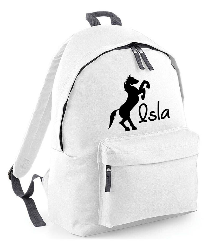 Personalised Equestrian School Backpack Bag Any Name Text Kids PE Kit Girls Boys Gift