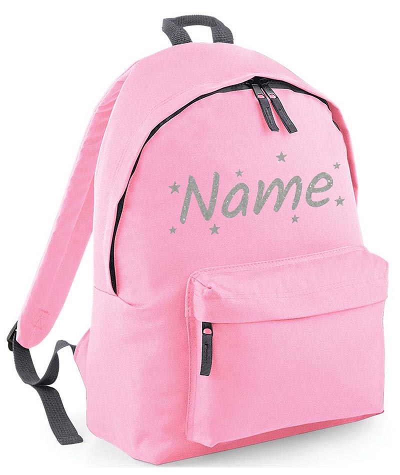 Personalised School Backpack Bag Stars Any Name Text Kids PE Kit Girls Boys Gift