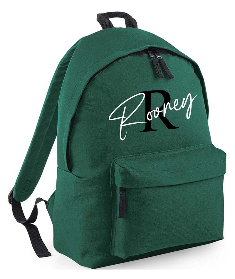 Personalised School Backpack Bag Initial Any Name Text Kids PE Kit Girls Boys Gift