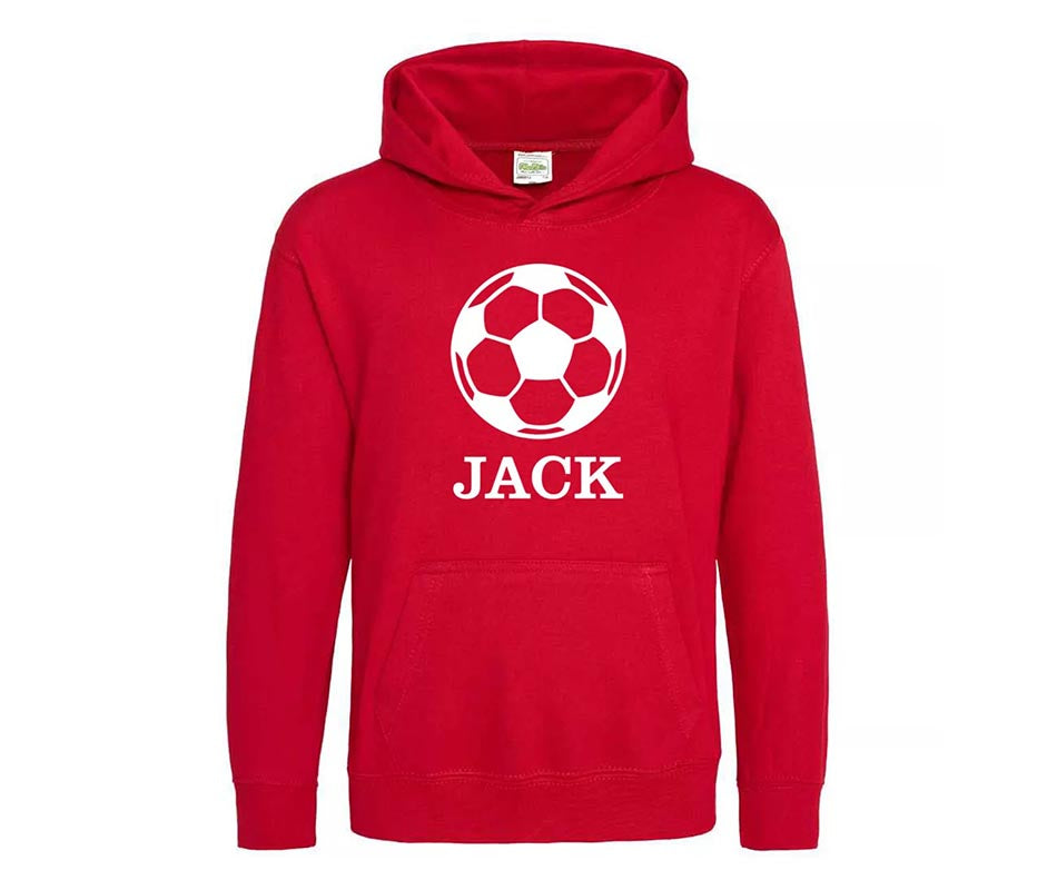 Personalised Football Kids Hoodie Custom Printed Name Unisex Hoodies Jumper