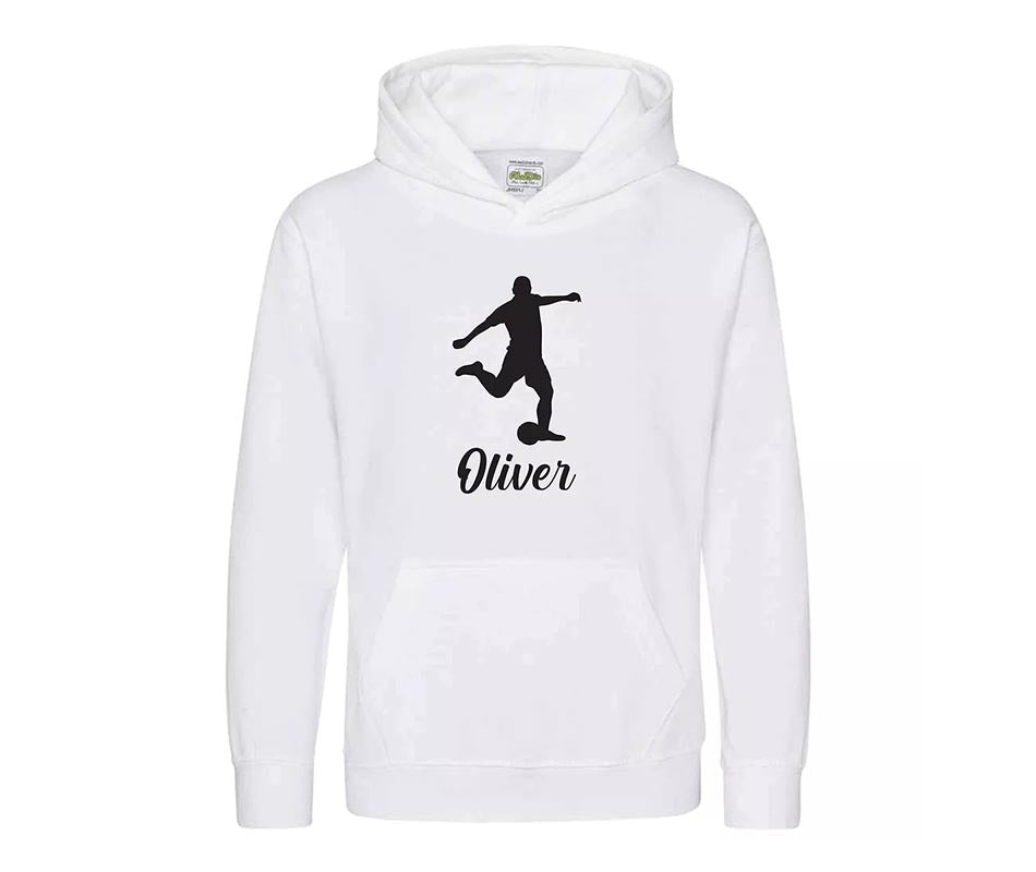 Children Personalised Football Player Hoodie Custom Printed Name Hoody