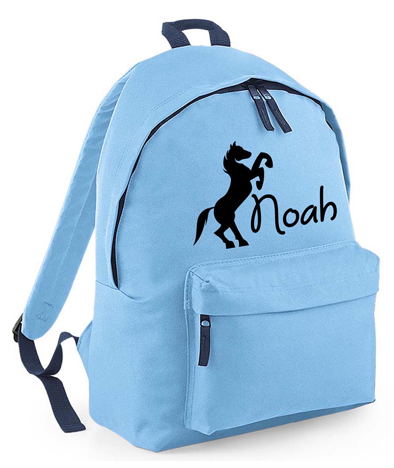 Personalised Equestrian School Backpack Bag Any Name Text Kids PE Kit Girls Boys Gift