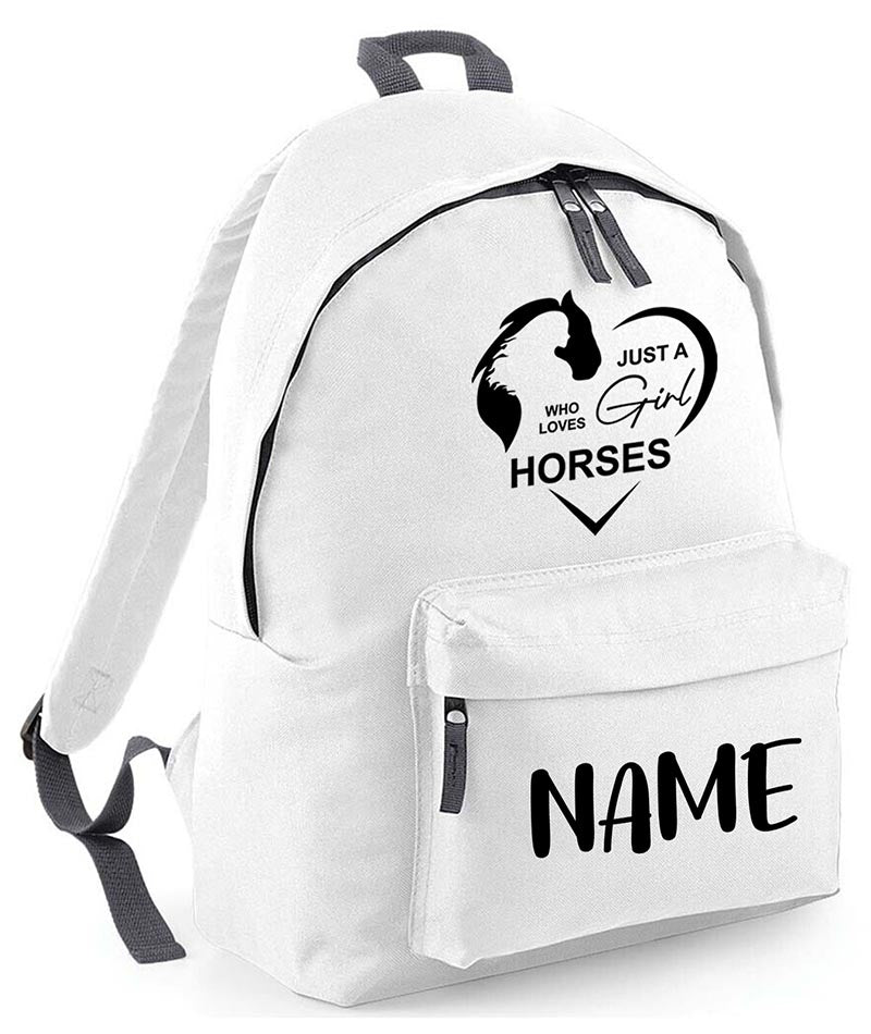 Personalised Equestrian School Backpack Bag Any Name Text Kids PE Kit Girls Boys Gift