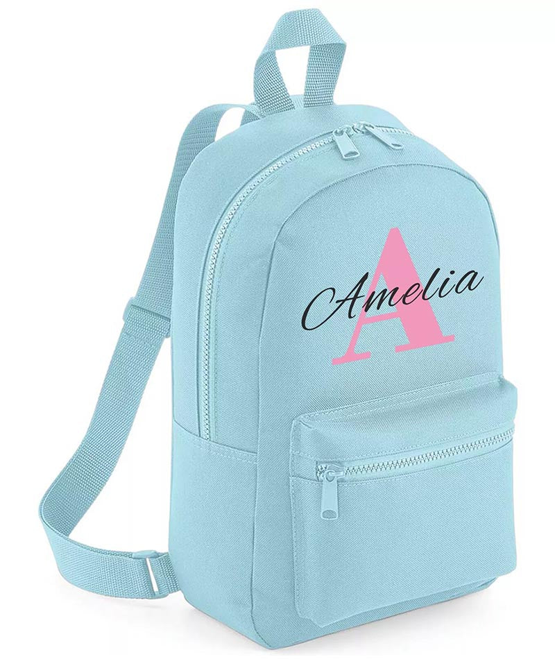 Personalised Girls Backpack Bag Mini School PE Club Nursery Any Name Rucksack