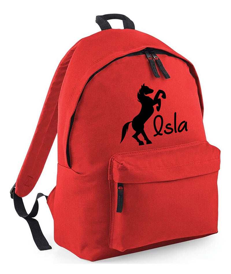 Personalised Equestrian School Backpack Bag Any Name Text Kids PE Kit Girls Boys Gift