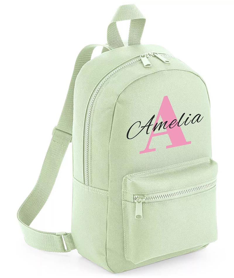 Personalised Girls Backpack Bag Mini School PE Club Nursery Any Name Rucksack