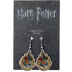 Harry Potter Silver Plated Hogwarts Crest Hook Earrings
