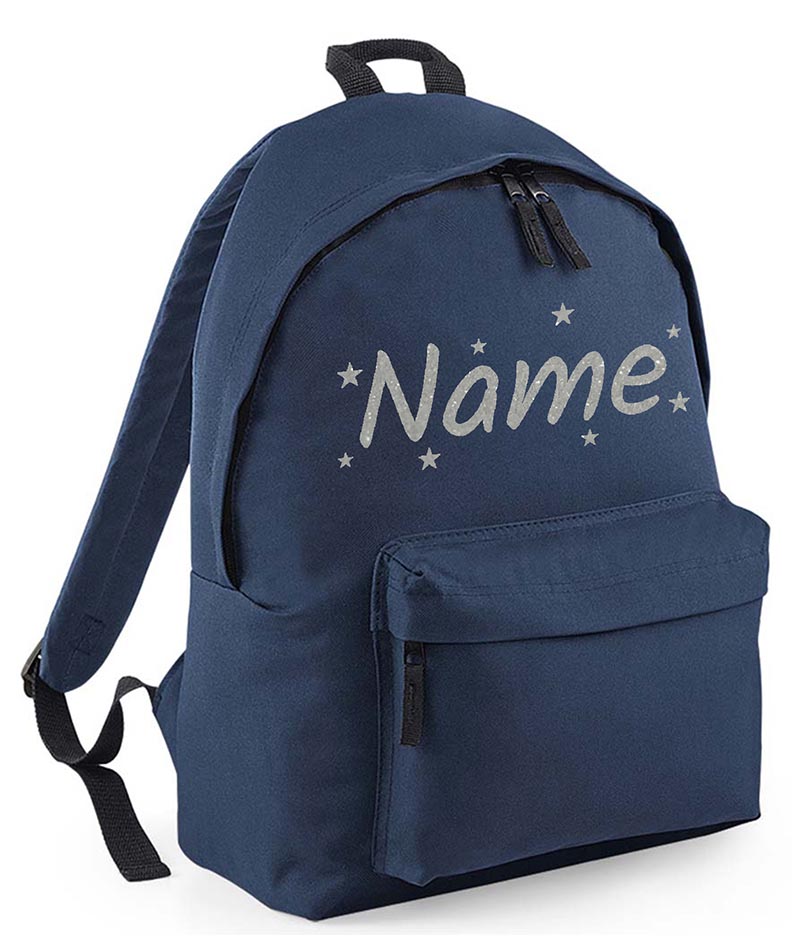 Personalised School Backpack Bag Stars Any Name Text Kids PE Kit Girls Boys Gift