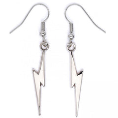Harry Potter Silver Plated Lightning Bolt Hook Earrings