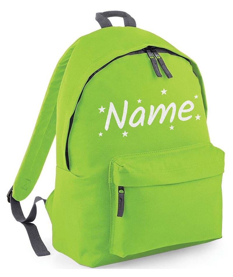 Personalised School Backpack Bag Stars Any Name Text Kids PE Kit Girls Boys Gift