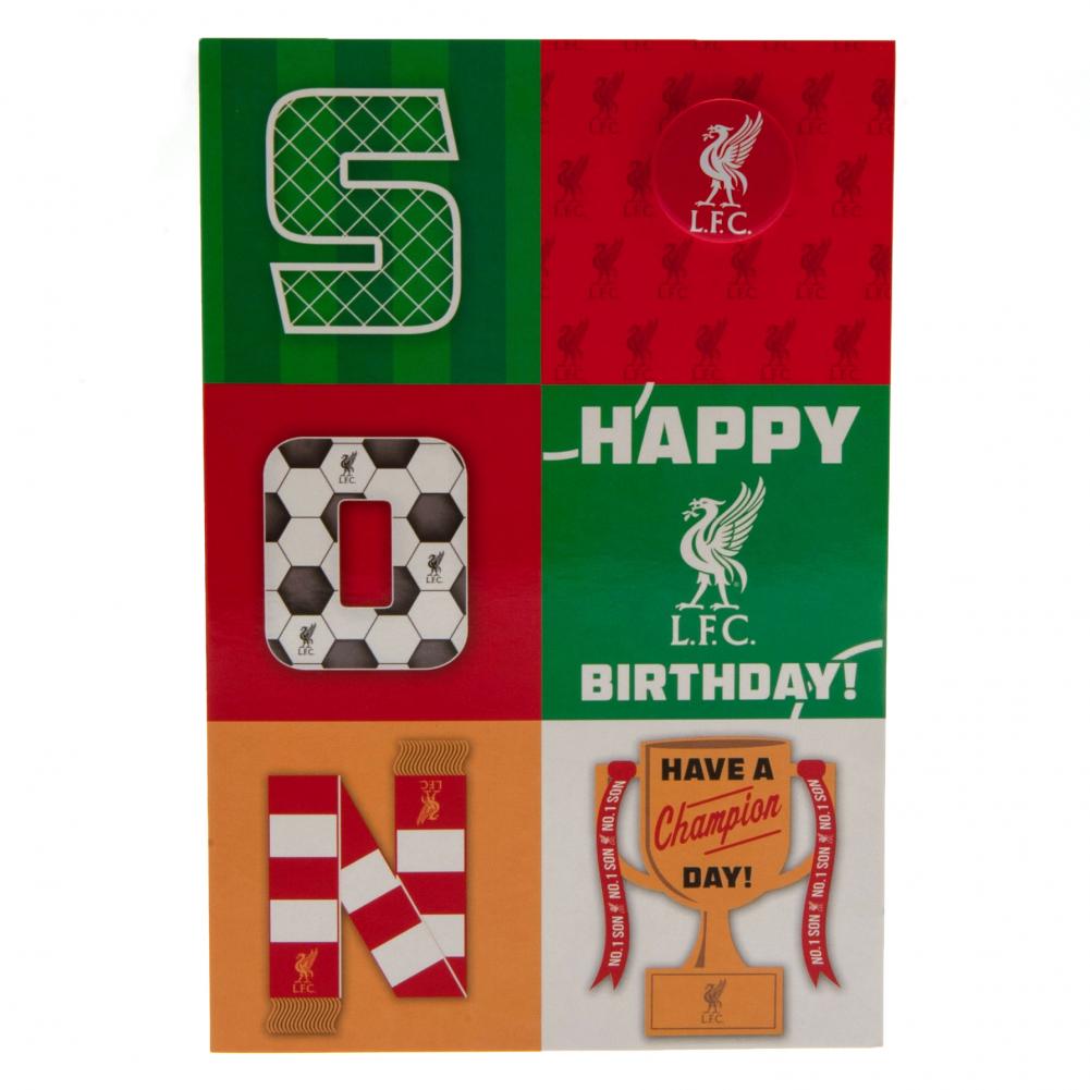 Liverpool FC Son Birthday Card