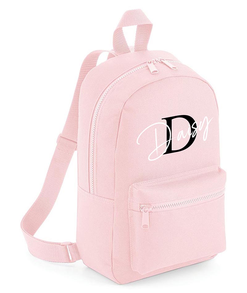 Personalised Girls Initial Any Name Backpack Bag Mini School PE Club Nursery Rucksack