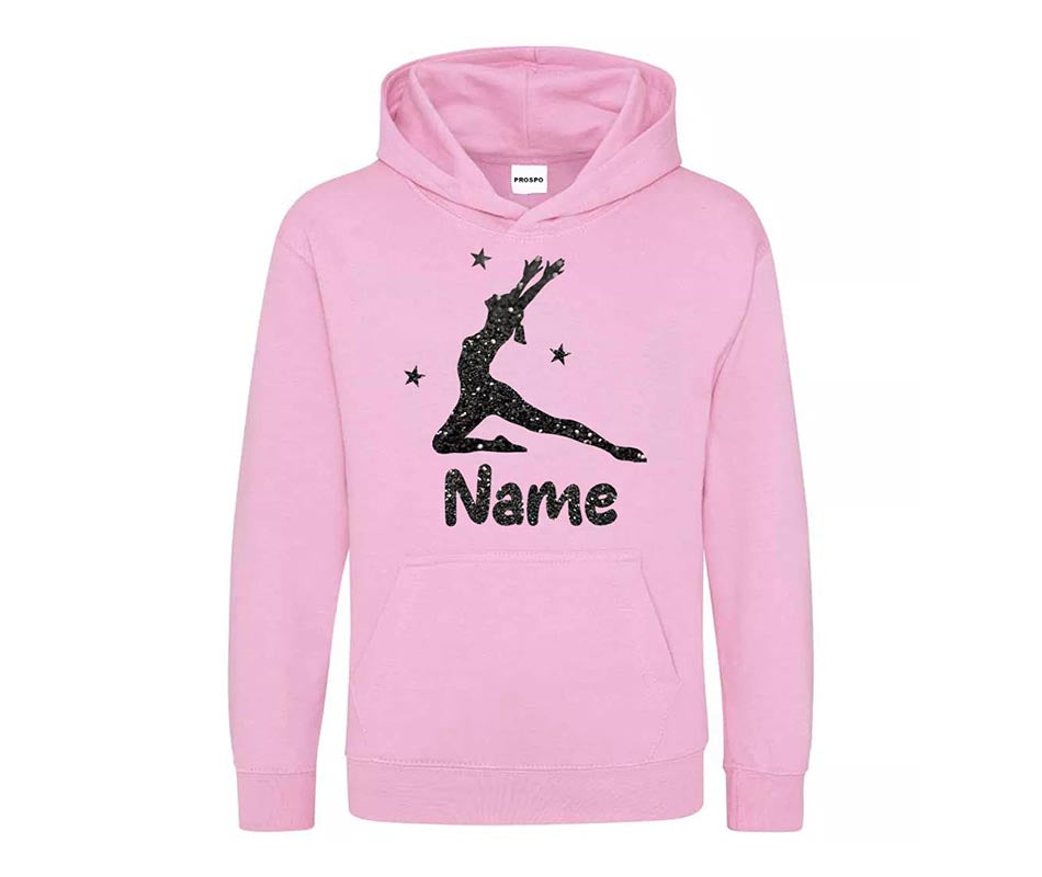 Personalised Dancing Gymnastic Leaping Dancer Kids Girl Custom Printed Hoodie