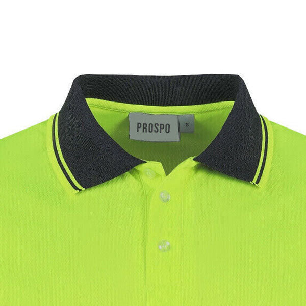 Mens Hi Viz Polo Shirt Short Sleeve High Visibility Safety Work Vis Top